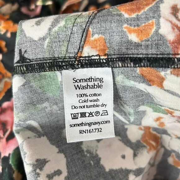 Something Navy Floral Ruffle Yoke Button Front Mini Dress Size S Womens - Picture 5 of 6